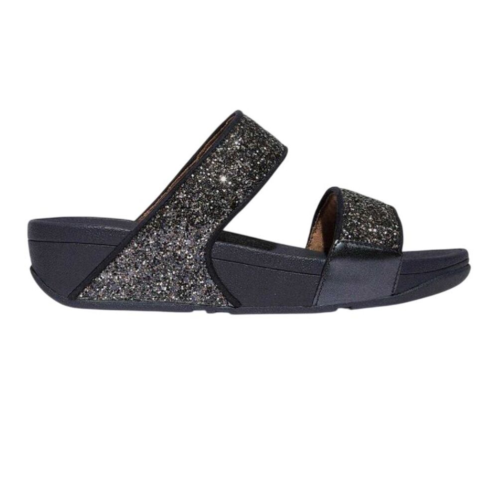 FitFlop Womens/Ladies Lulu Glitter Standard Wedge Sliders / Navy